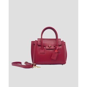 Blue Lemon Mini Gabriella Bag Satchel Burgundy Bordeaux Leather Paris Italy